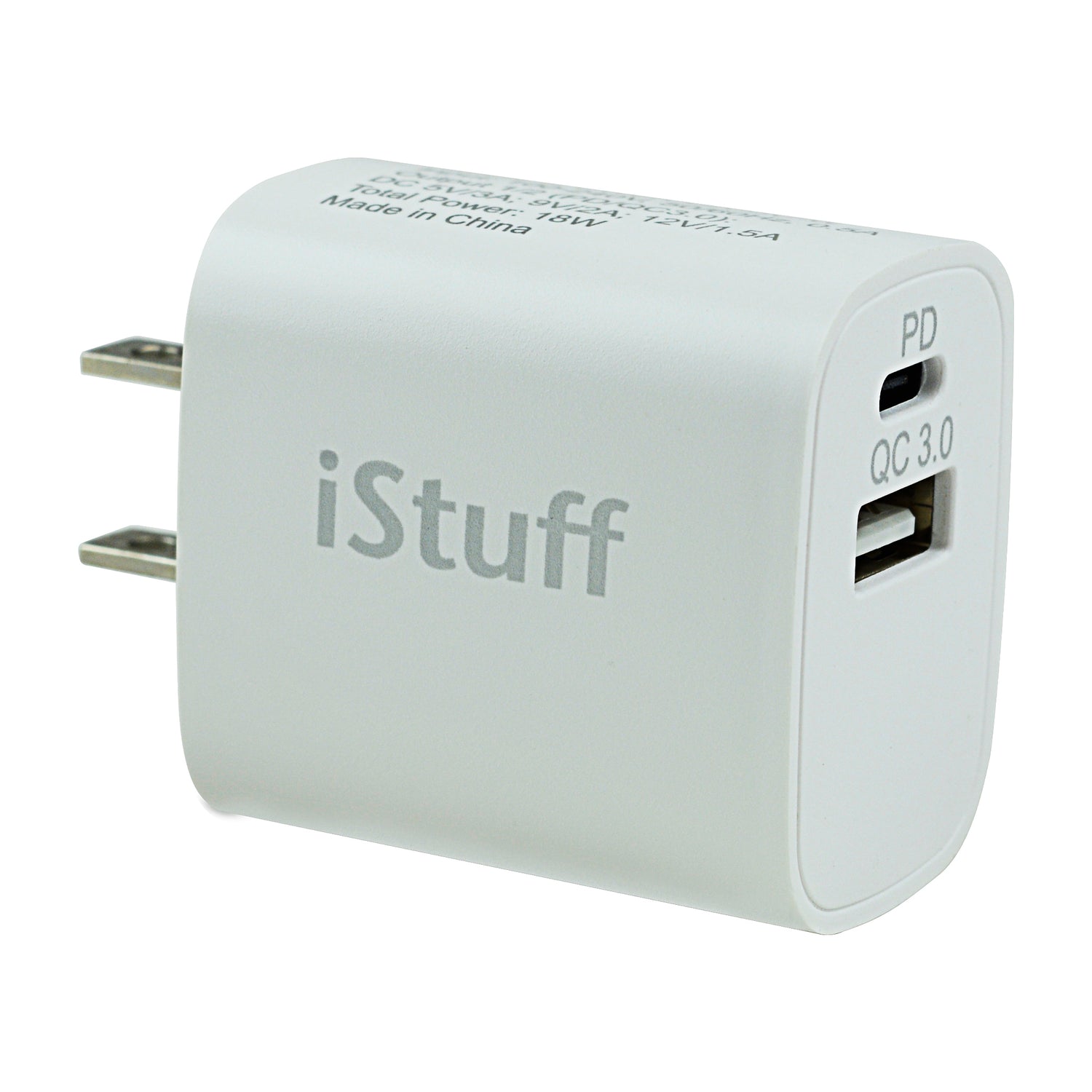 PD & QC3.0 Dual Port Fast Charging Wall Charger (IPOWER-02USC-W)
