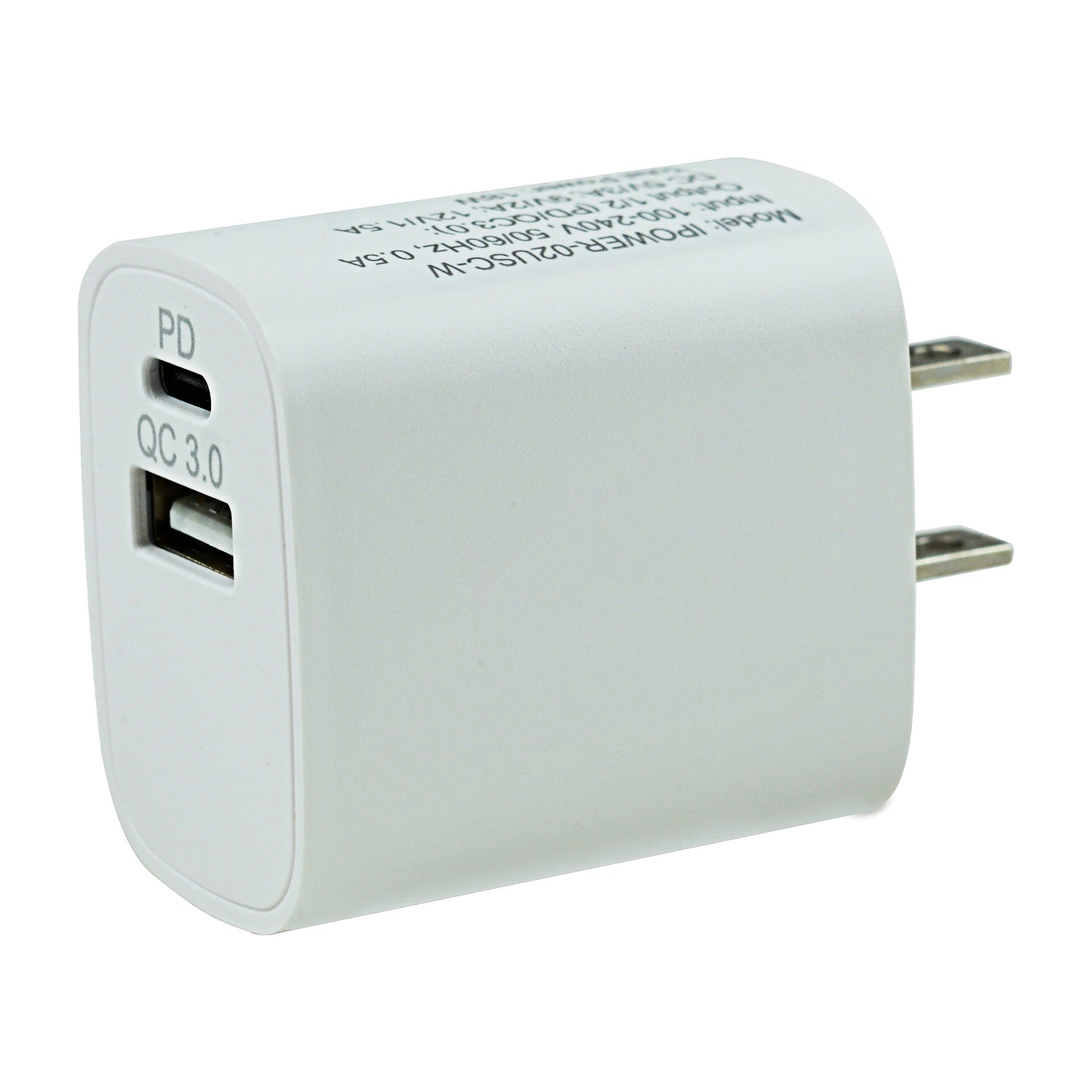 PD & QC3.0 Dual Port Fast Charging Wall Charger (IPOWER-02USC-W)